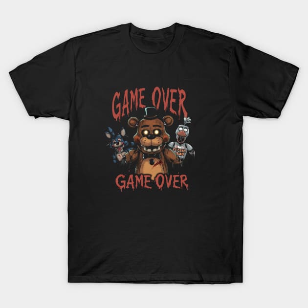 Five Nights At Freddy's Game Over T-Shirt by Aldrvnd